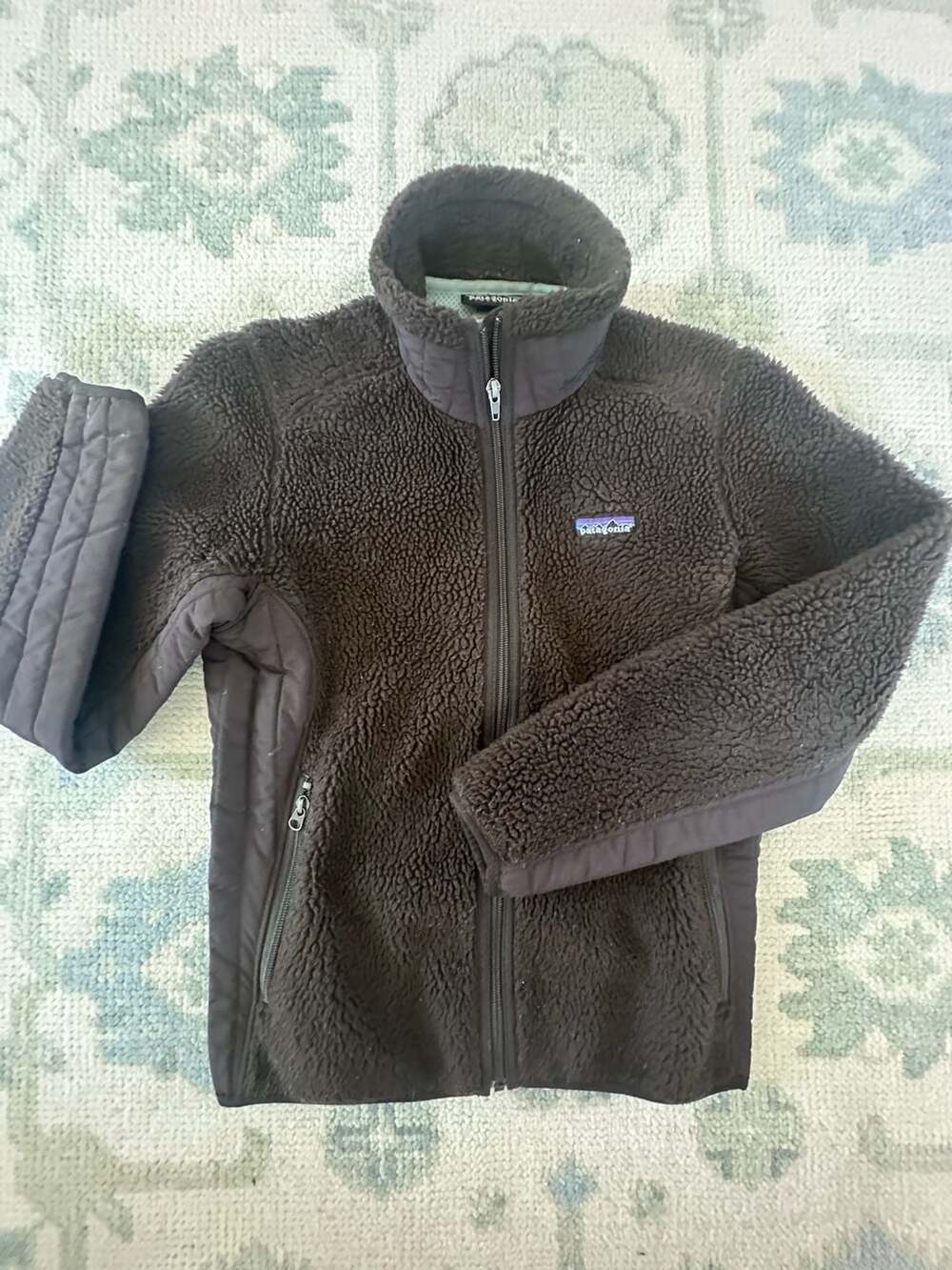 Patagonia Synchilla Women's XS Brown Deep Pile Sherpa Fleece Full Zip Jacket